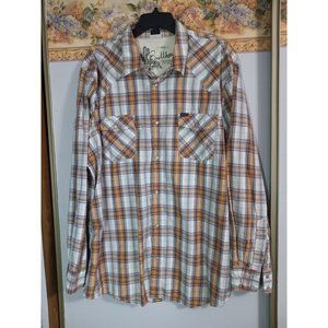 Bullhead XXL Plaid WIld Wild West Cowboy Western Pearl Snap Occasion Shirt